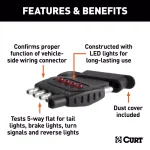 CURT 5-Way Flat Connector Tester for Trailer Wiring thumbnail 2