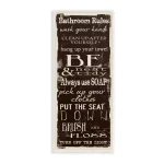 Stupell Industries Taylor Greene Bathroom Rules Chocolate White Wood Wall Art Sign, 7 in. x 17 in. thumbnail 1