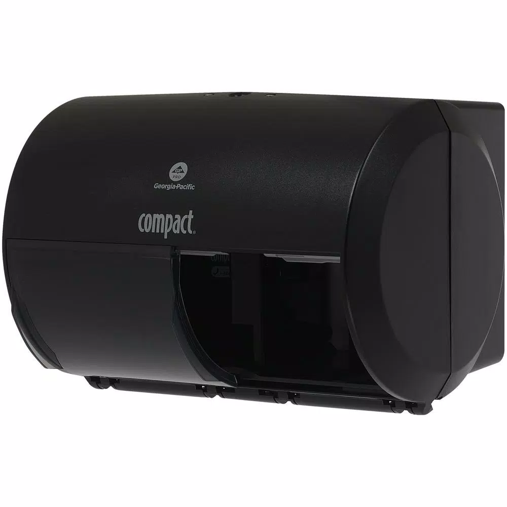Georgia-Pacific Compact Side-by-Side Double Roll Bathroom Tissue Dispenser, Translucent Smoke