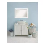 Amanti Art Corvino 41 in. W x 29 in. H Rectangular Beveled Edge Bathroom Vanity Mirror, Satin White thumbnail 8
