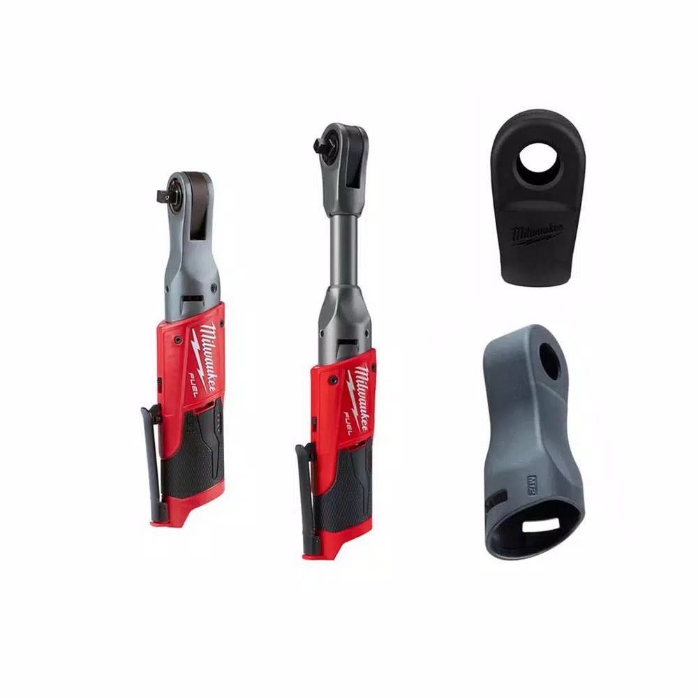 Milwaukee M12 FUEL 3/8 in. Ratchet & Extended Reach Ratchet Combo Kit with Protective Boots (Tool-Only)