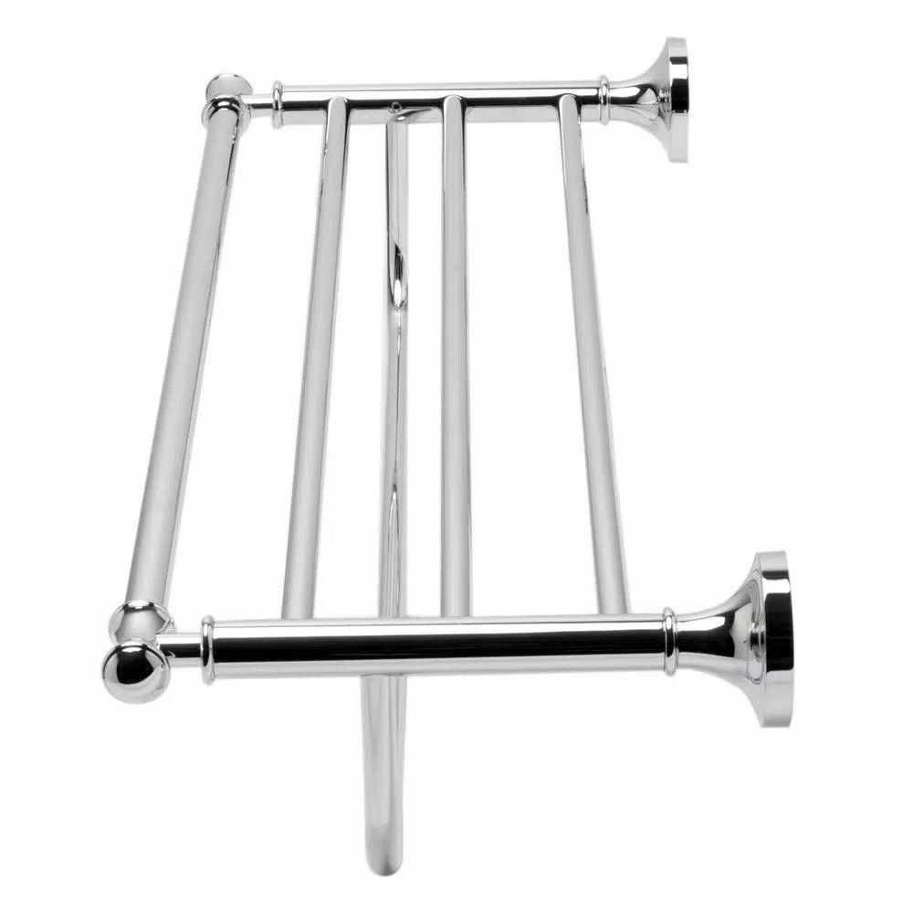 ALFI BRAND AB9583 23.63 in. Wall Mount Towel Rack with Shelf, Polished Chrome