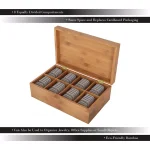 Classic Cuisine 8-Compartment Bamboo Tea Box Storage Organizer thumbnail 3