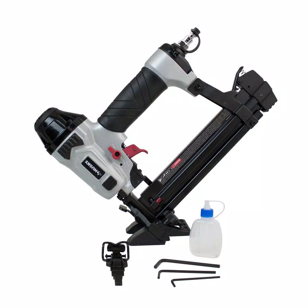 Husky 4-in-1 18-Gauge Pneumatic Mini Flooring Nailer and Stapler