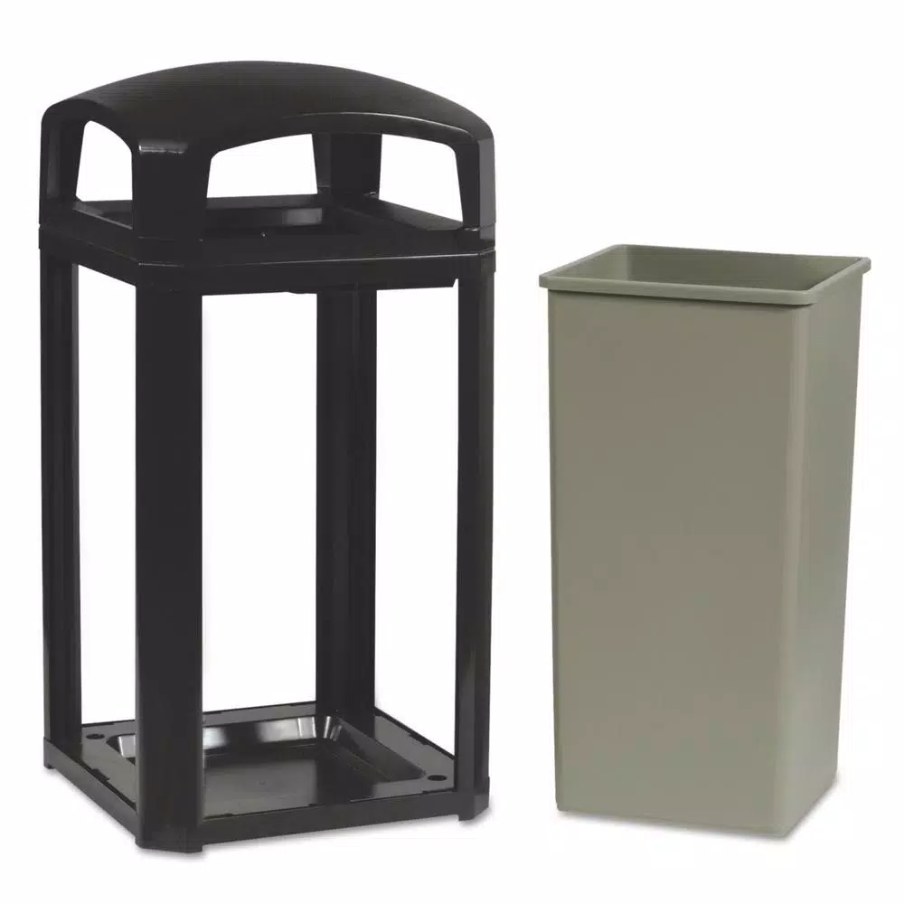 Rubbermaid Commercial Products Landmark 50 Gallon Classic Dome Top Waste Receptacle - Sable