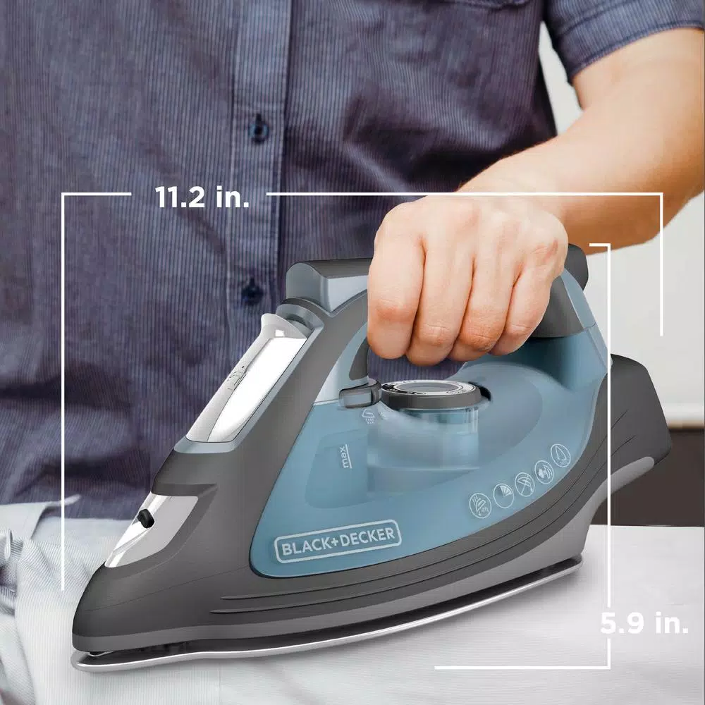 BLACK+DECKER IMPACT Advanced Steam Iron with Stainless Steel Soleplate, 1500W, Gray