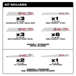 Milwaukee SAWZALL 16-Piece Bi-Metal Reciprocating Saw Blade Set for Wood and Metal thumbnail 2