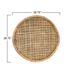 3R Studios Handwoven Beige and Green Rattan Wall Decor - Coastal Tropical Style Wall Hanging thumbnail 3