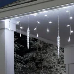 LightShow 75-Light White Shooting Star Icicle LED String Light with Cascading Lights thumbnail 5