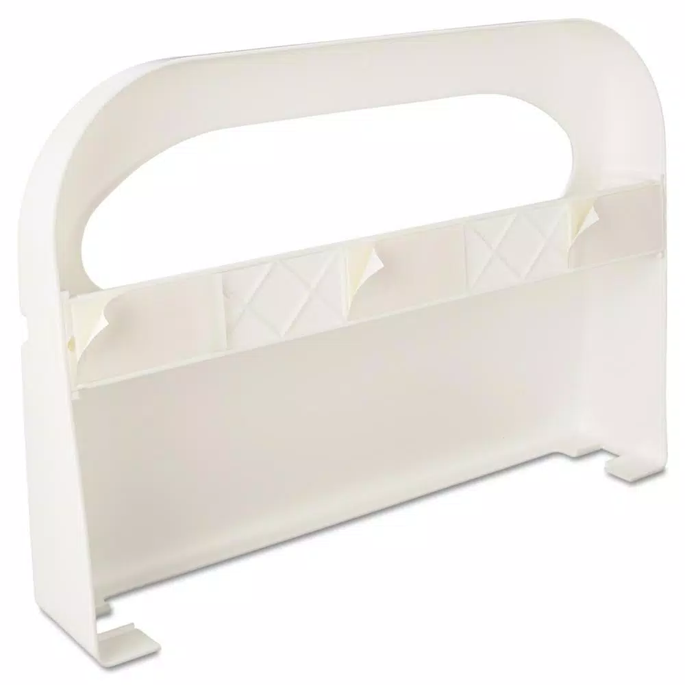 HOSPECO White Plastic Half-Fold Toilet Seat Cover Dispenser, 16 x 11.5 in.