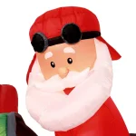 Home Accents Holiday 16 ft. Airblown Inflatable Santa on Airplane with Penguin and Merry Christmas Banner thumbnail 3