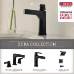Delta Zura Matte Black Towel Ring - Geometric Hand Towel Holder thumbnail 4