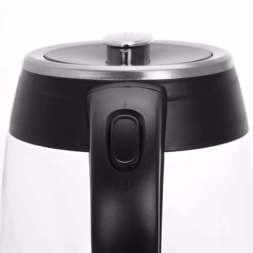 MegaChef 1.8L Cordless Glass and Stainless Steel Electric Tea Kettle with LED Base