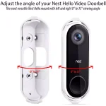 Wasserstein Wall Plate and Adjustable Angle Mount Bundle for Google Nest Hello Video Doorbell, White thumbnail 3