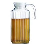 Luminarc Quadro Textured Glass Jug with White Lid, 57.5 oz Pitcher thumbnail 2