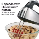 Hamilton Beach SoftScrape 6-Speed Stainless Steel Hand Mixer with Snap-On Storage Case thumbnail 7