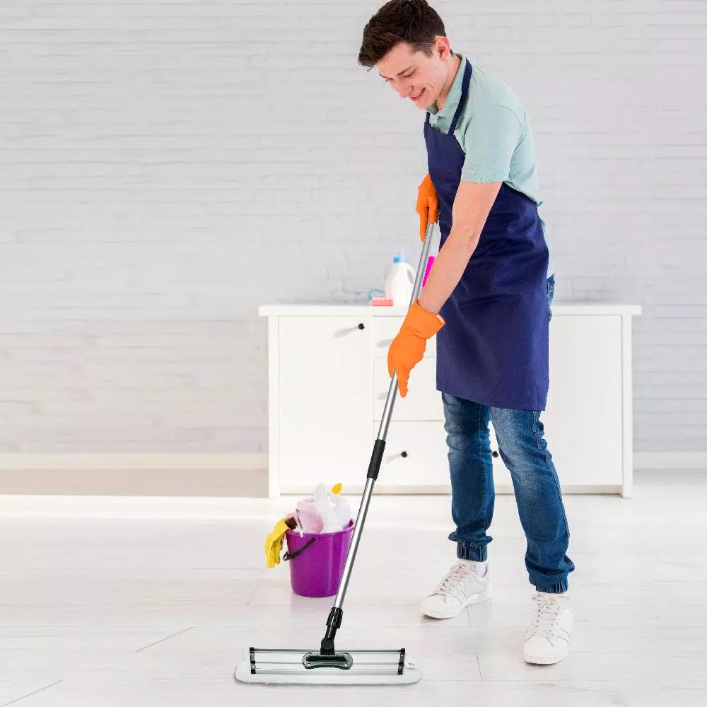 Zwipes 18 in. Aluminum Wet/Dry Microfiber Mop Frame with Quick Connect
