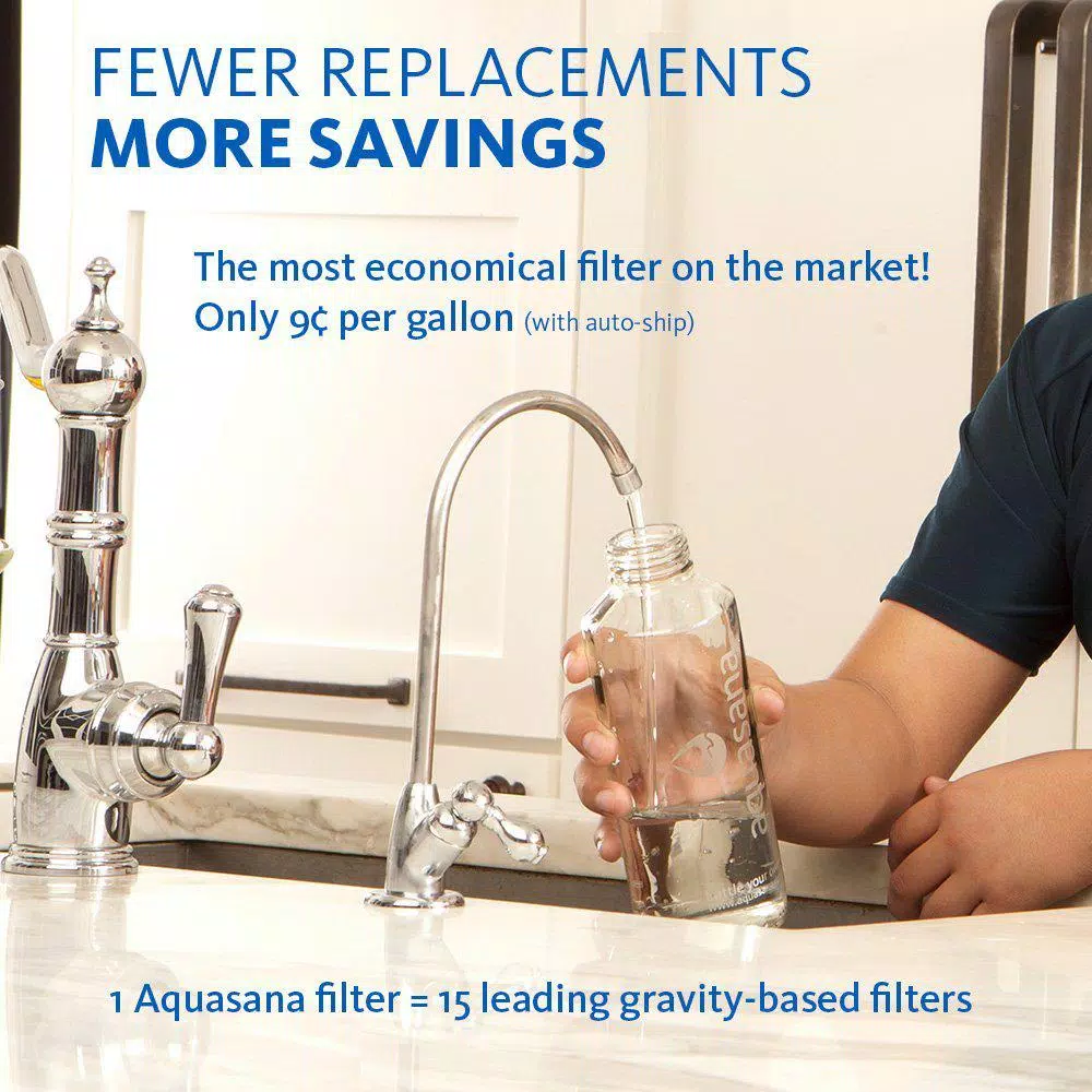 Aquasana 3-Stage Under Counter Water Filtration System with Brushed Nickel Faucet