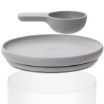 BergHOFF Leo 5 in. x 5 in. Gray Glass Food Container with Measuring Spoon thumbnail 2