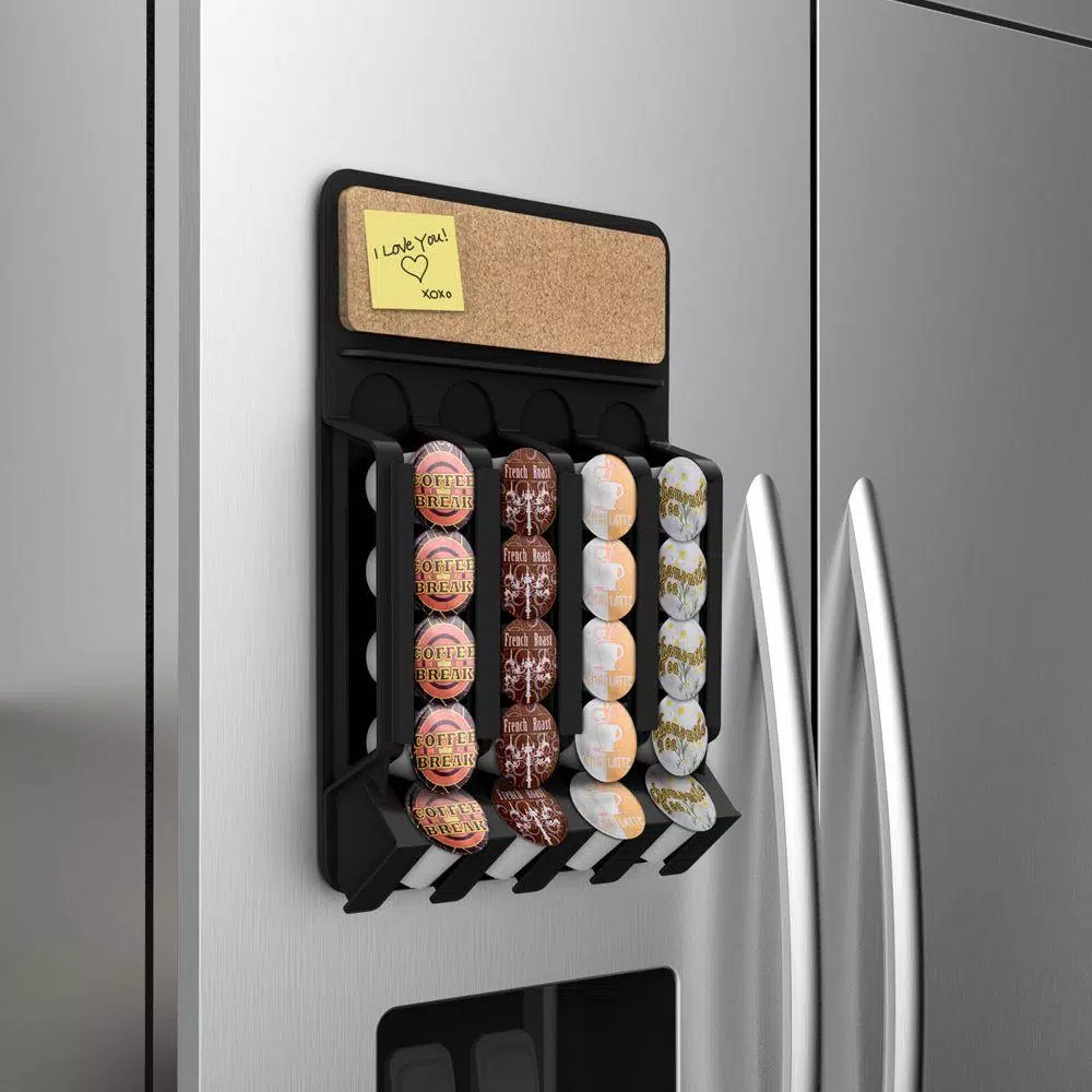 Mind Reader Mounty 20-Capacity Wall Mounted Black K-Cup Dispenser for Keurig Pods