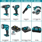 Makita 18V LXT Lithium-Ion 5-Tool Cordless Combo Kit with (2) 3.0 Ah Batteries, Rapid Charger and Tool Bag thumbnail 2