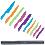 Classic Cuisine 10-Piece Colorful Stainless Steel Knife Set with Magnetic Bar thumbnail 1