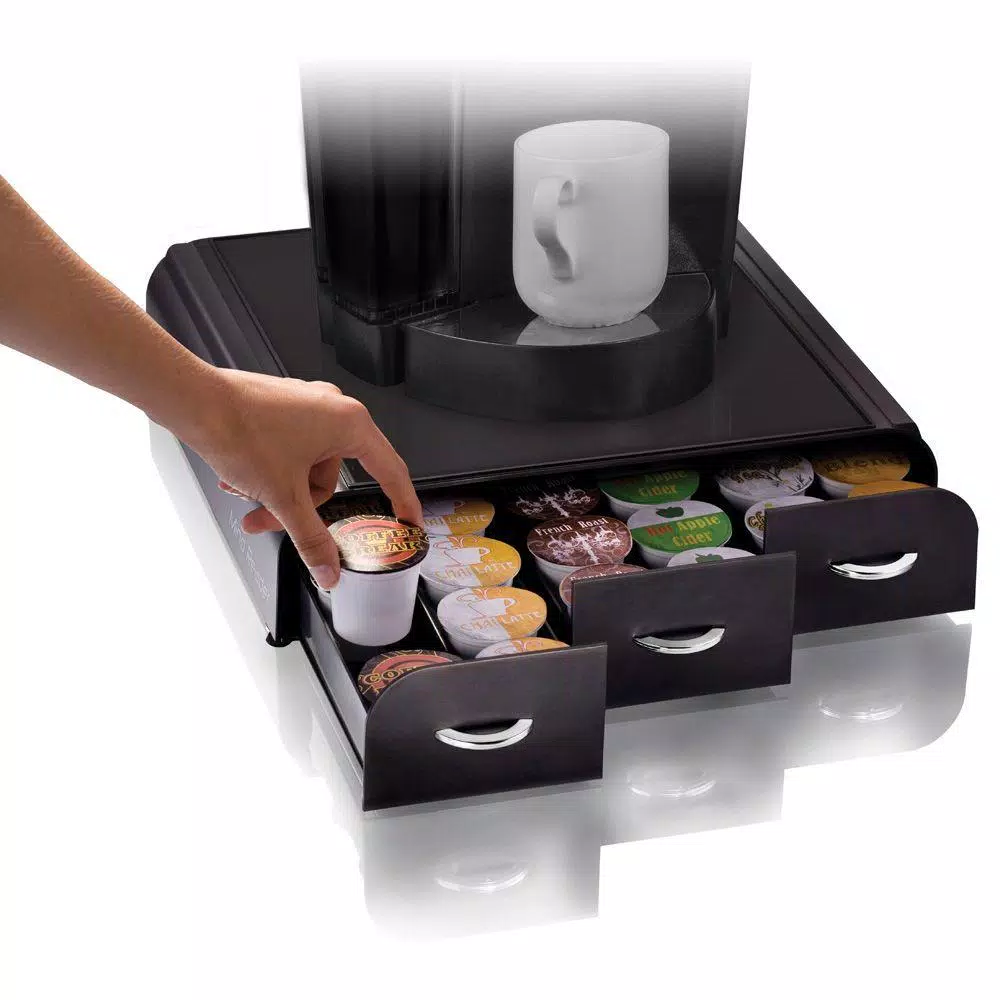 Mind Reader Anchor 36-Capacity K-Cup Storage Drawer - Black Coffee Pod Organizer with Heat-Resistant Top