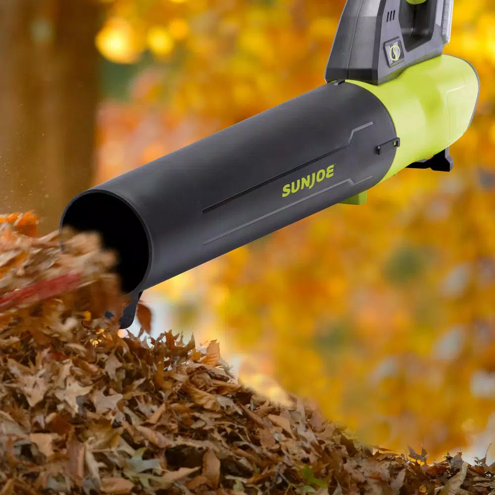 Sun Joe 24V Cordless Jet Blower Kit with 2.0 Ah Battery and Charger, 100 MPH, 385 CFM