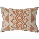 LR Home 36 x 14 in. Orange and Cream Tufted Geometric Cotton Throw Pillow thumbnail 1