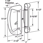 Prime-Line White Diecast Sliding Glass Door Handle Set, 3-15/16 in. Center Spacing, Mortise/Hook Style thumbnail 2