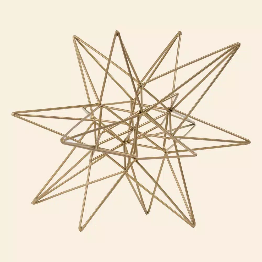 Crystal Art Gallery Gold Painted Metal Star Large Figurine - Modern Geometric Home Decor