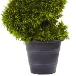 Nearly Natural 3 ft. Grass Spiral Topiary with Gray Deco Planter thumbnail 3