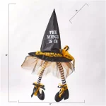 Worth Imports 28 in. Halloween Hanging Witch Hat with Legs Decor thumbnail 2