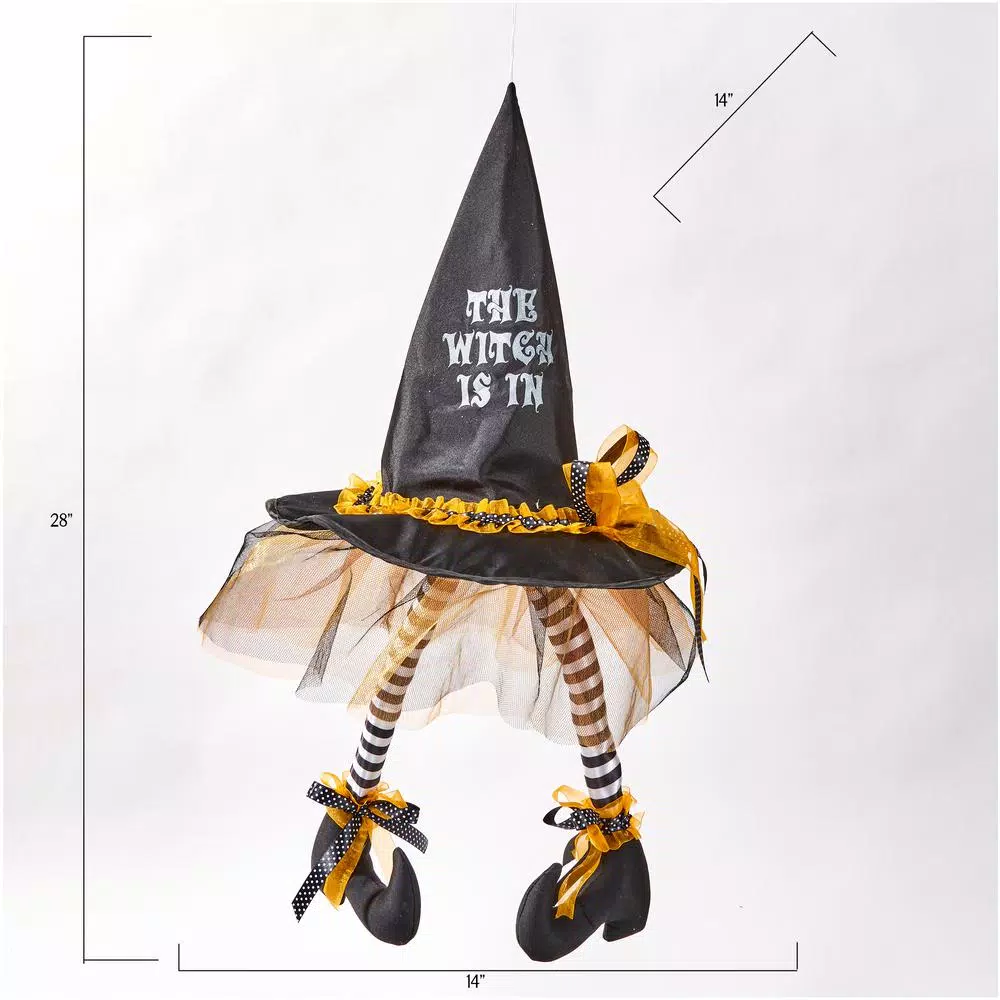 Worth Imports 28 in. Halloween Hanging Witch Hat with Legs Decor