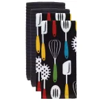 RITZ T-fal Multicolor Cotton Fiber Reactive Print and Solid Kitchen Dish Towel Set, 4-Pack thumbnail 1