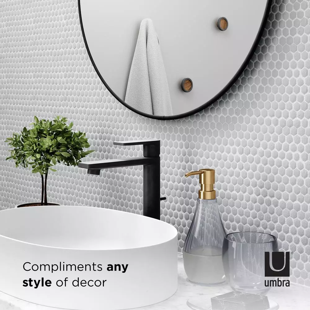 Umbra Hubba Round Contemporary Wall Mirror, Metallic Titanium, 34 in.