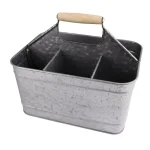 Artland Oasis Carry All Galvanized Iron Condiment Server and Garden Caddy, Silver thumbnail 1