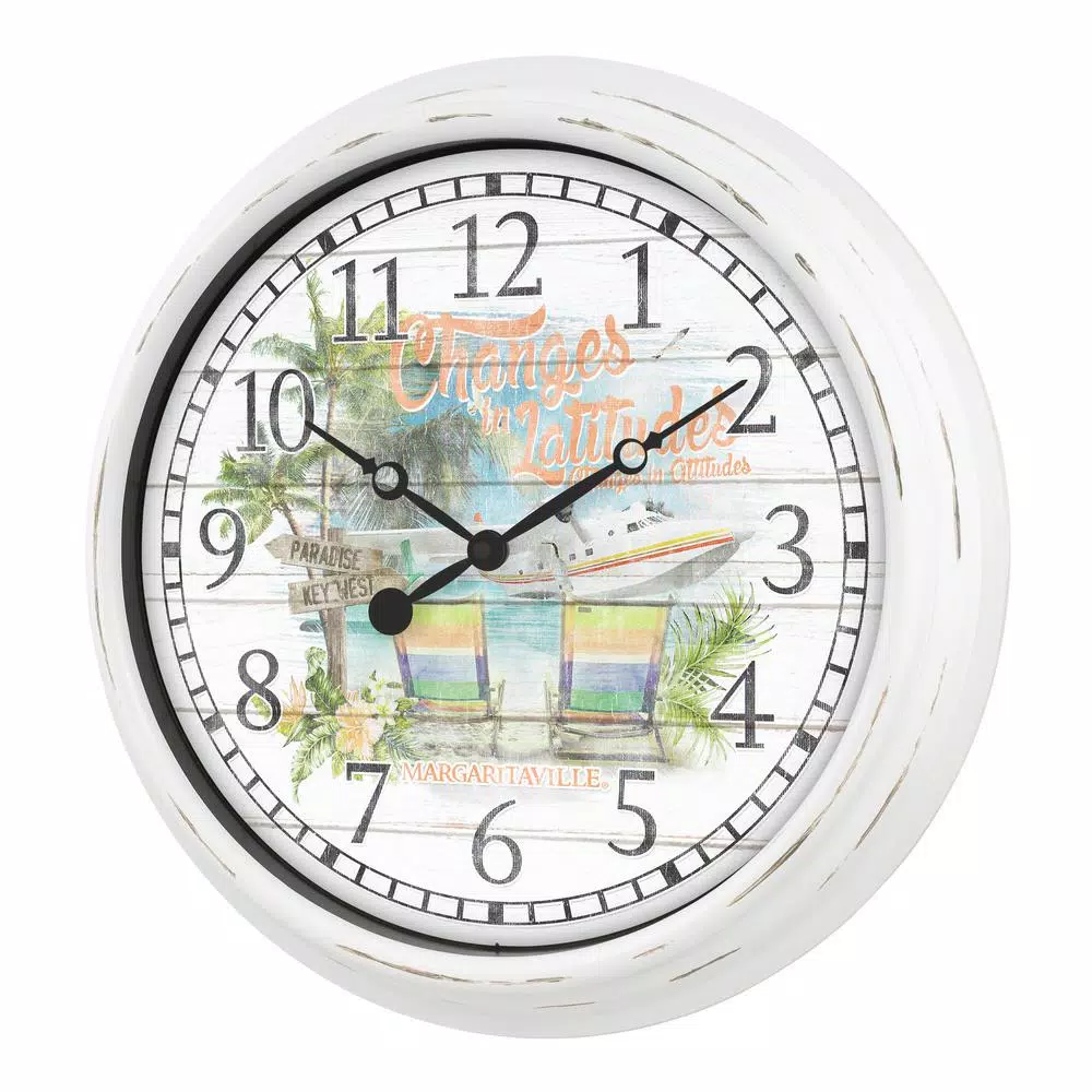 La Crosse Technology Margaritaville 15.75 in. Indoor/Outdoor Quartz Wall Clock - Changes in Latitudes