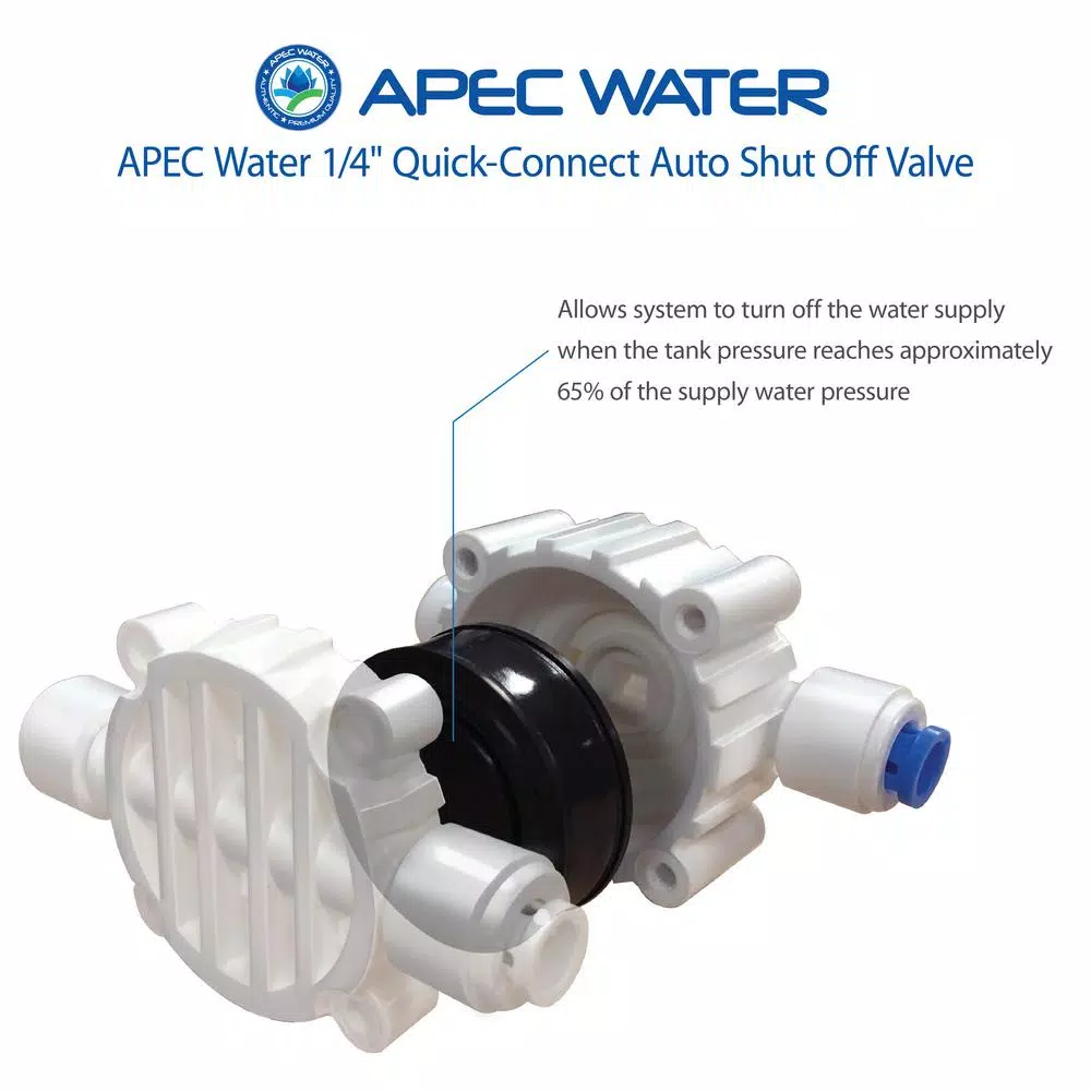 APEC Water Systems APEC Auto Shut Off Valve with 1/4 in. Quick Connect for Reverse Osmosis Water Filtration Systems