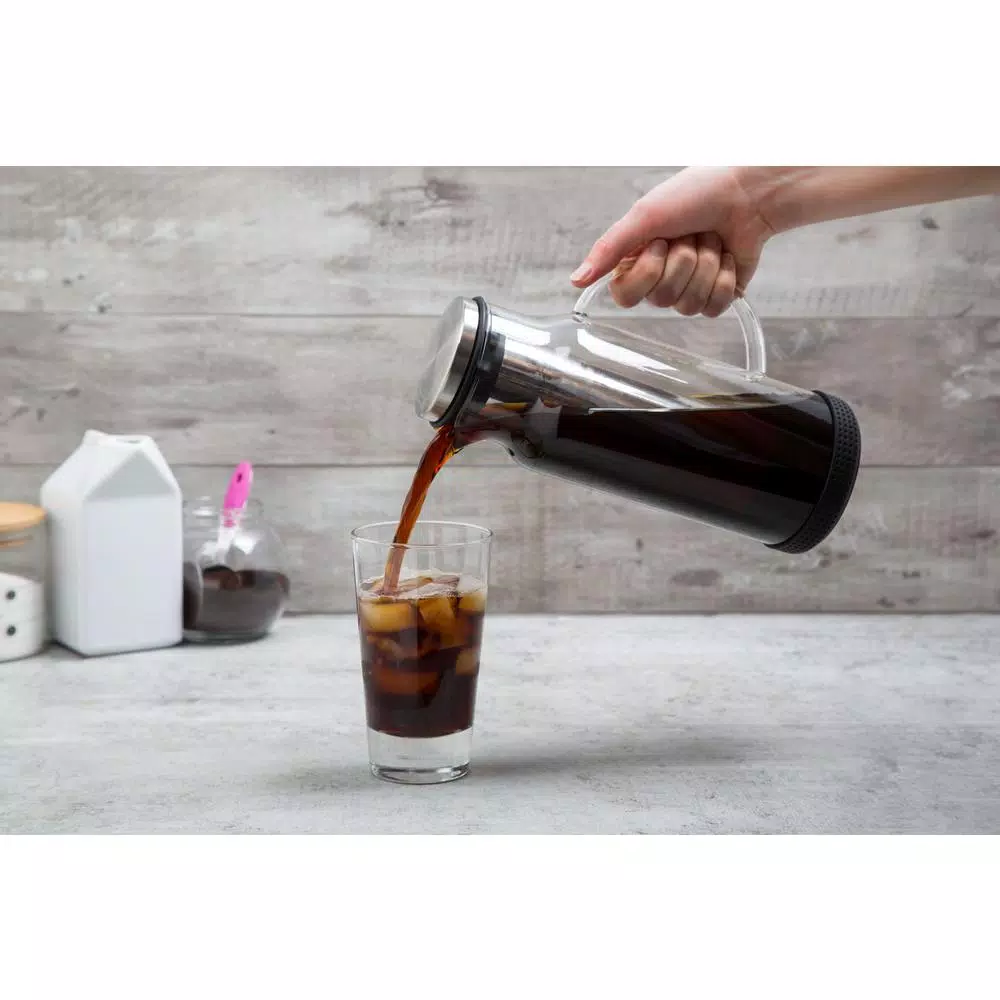 Manna 4-in-1 5-Cup Cold Brew Coffee Pitcher, 47 fl. oz., Onyx Black