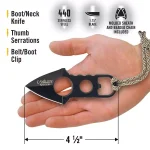 Camillus Heater Boot Neck Knife, 440 Stainless Steel Double Edge Dagger with Bottle Opener thumbnail 6