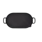 Chasseur 8 in. Enameled Cast Iron Oval Grill Pan, Black thumbnail 2