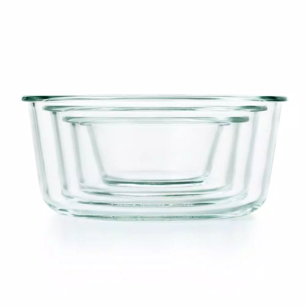 OXO Good Grips Smart Seal 8-Piece Borosilicate Glass Round Food Storage Container Set