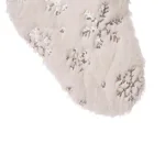 Glitzhome 21 in. White Plush Faux Fur Christmas Stocking with Silver Sequin Snowflake Embroidery thumbnail 3