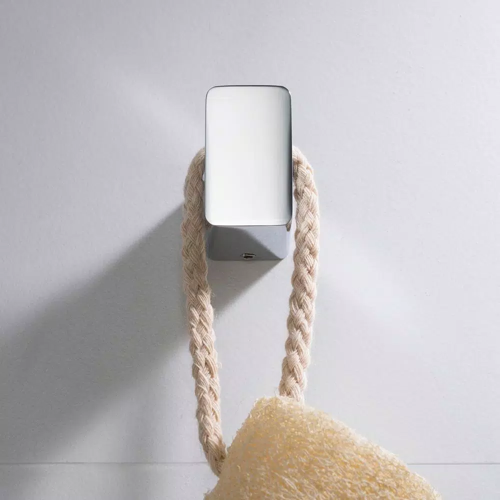 KRAUS Stelios Chrome Bathroom Robe and Towel Hook, Solid Brass