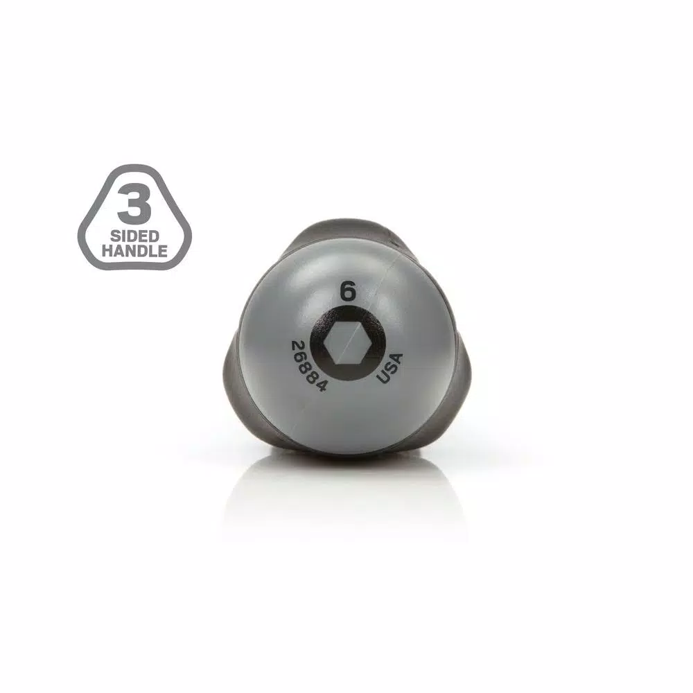 TEKTON 6 mm Nut Driver with Patented Three-Sided Handle