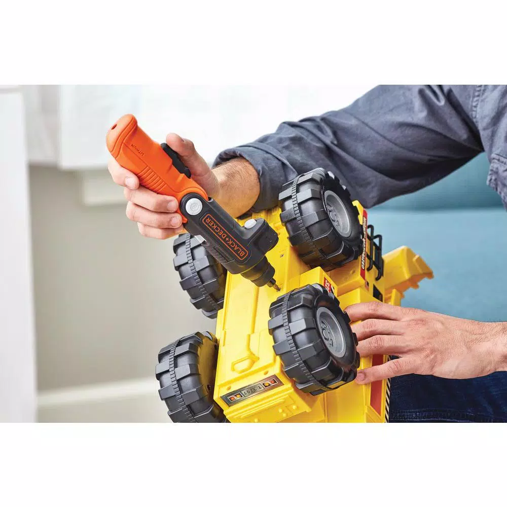 BLACK+DECKER 4V MAX Lithium-Ion Cordless 1/4 in. Electric Screwdriver with Pivoting Handle and Flashlight