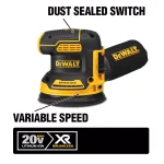 DEWALT 20V MAX XR Brushless 5 in. Cordless Random Orbital Sander Kit with 5.0 Ah Battery thumbnail 2