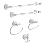 Delta Alexandria Double Towel Hook - Chrome and White thumbnail 4
