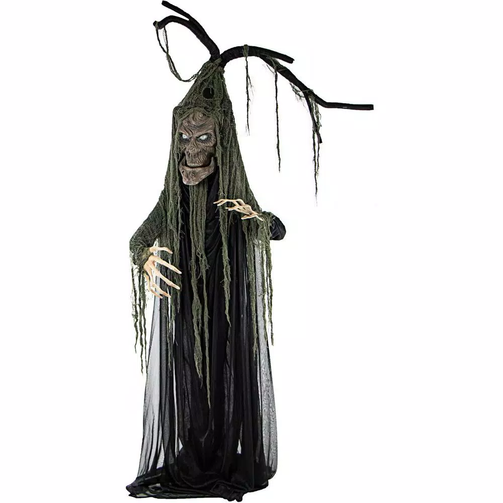 Haunted Hill Farm 6.5 ft. Animatronic Talking Tree Halloween Prop with Sound and Lights